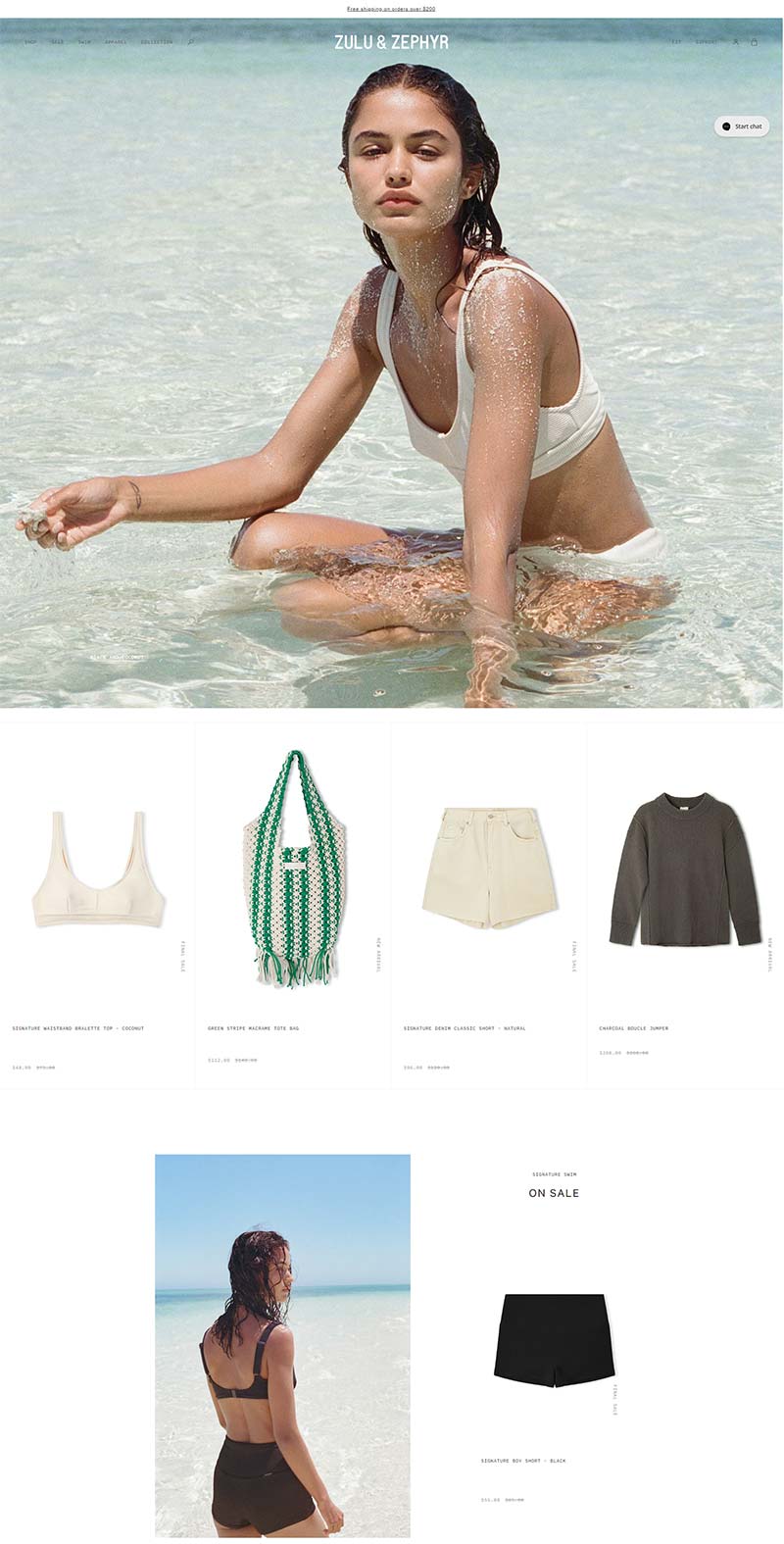 Zulu & Zephyr 澳大利亚奢华泳衣品牌购物网站