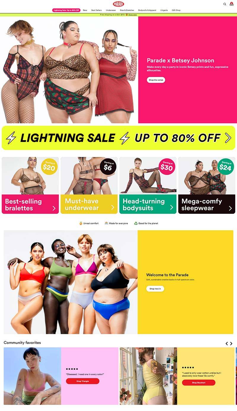 Parade underwear 美国女性内衣文胸品牌购物网站