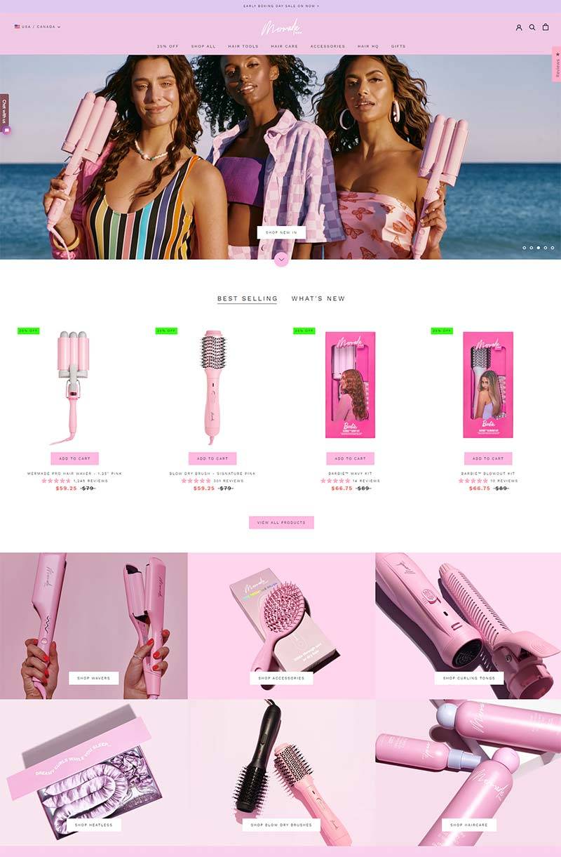 Mermade Hair 澳大利亚美发工具品牌购物网站