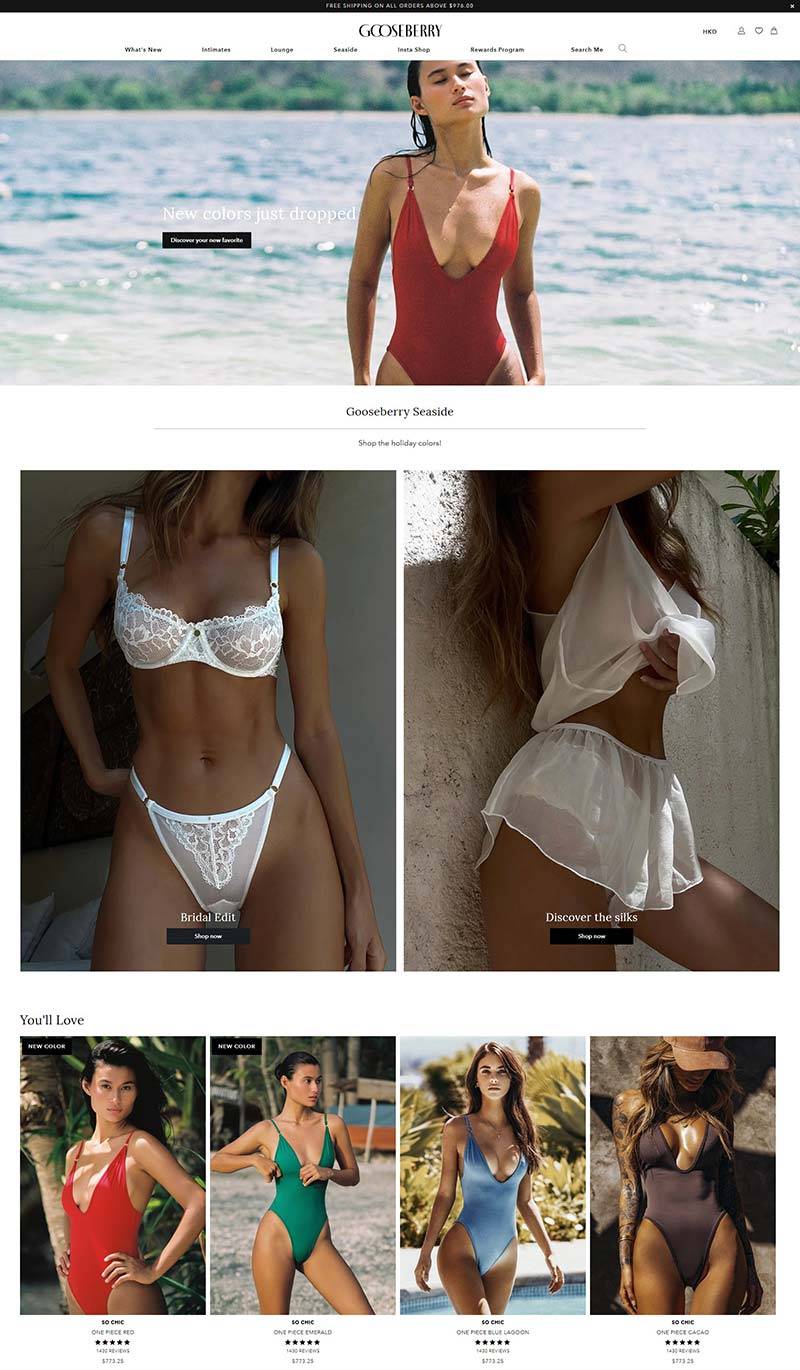 Gooseberry Intimates 美国内衣泳装品牌购物网站