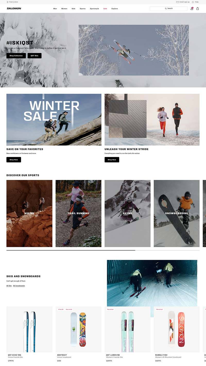 Salomon 法国户外登山装备品牌购物网站