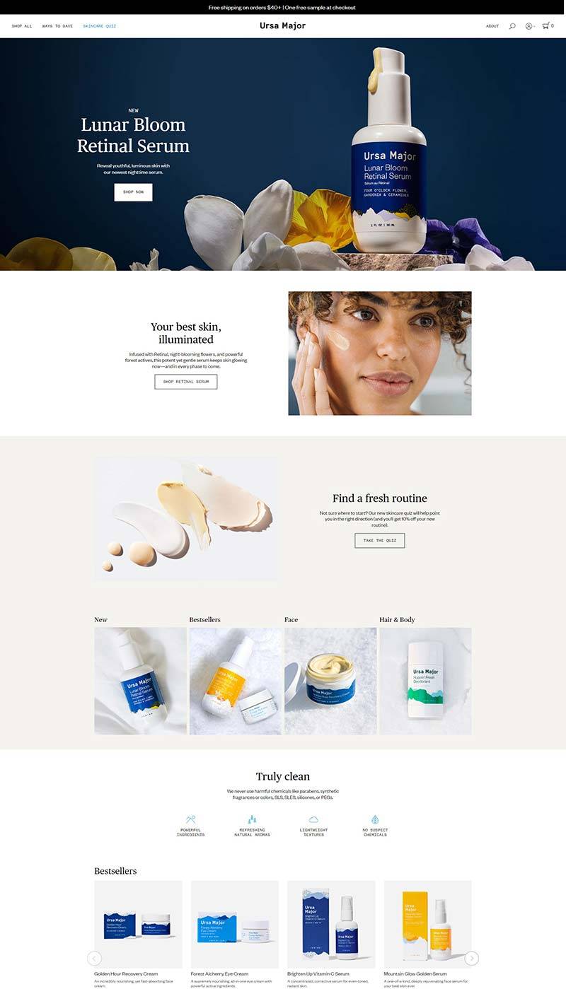 Ursa Major 美国天然护肤品牌购物网站