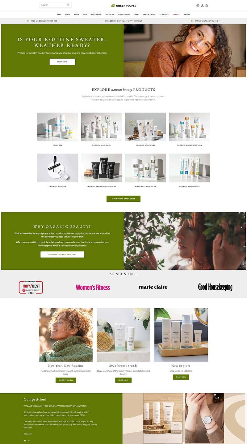 Green People 英国有机美容护肤品牌购物网站