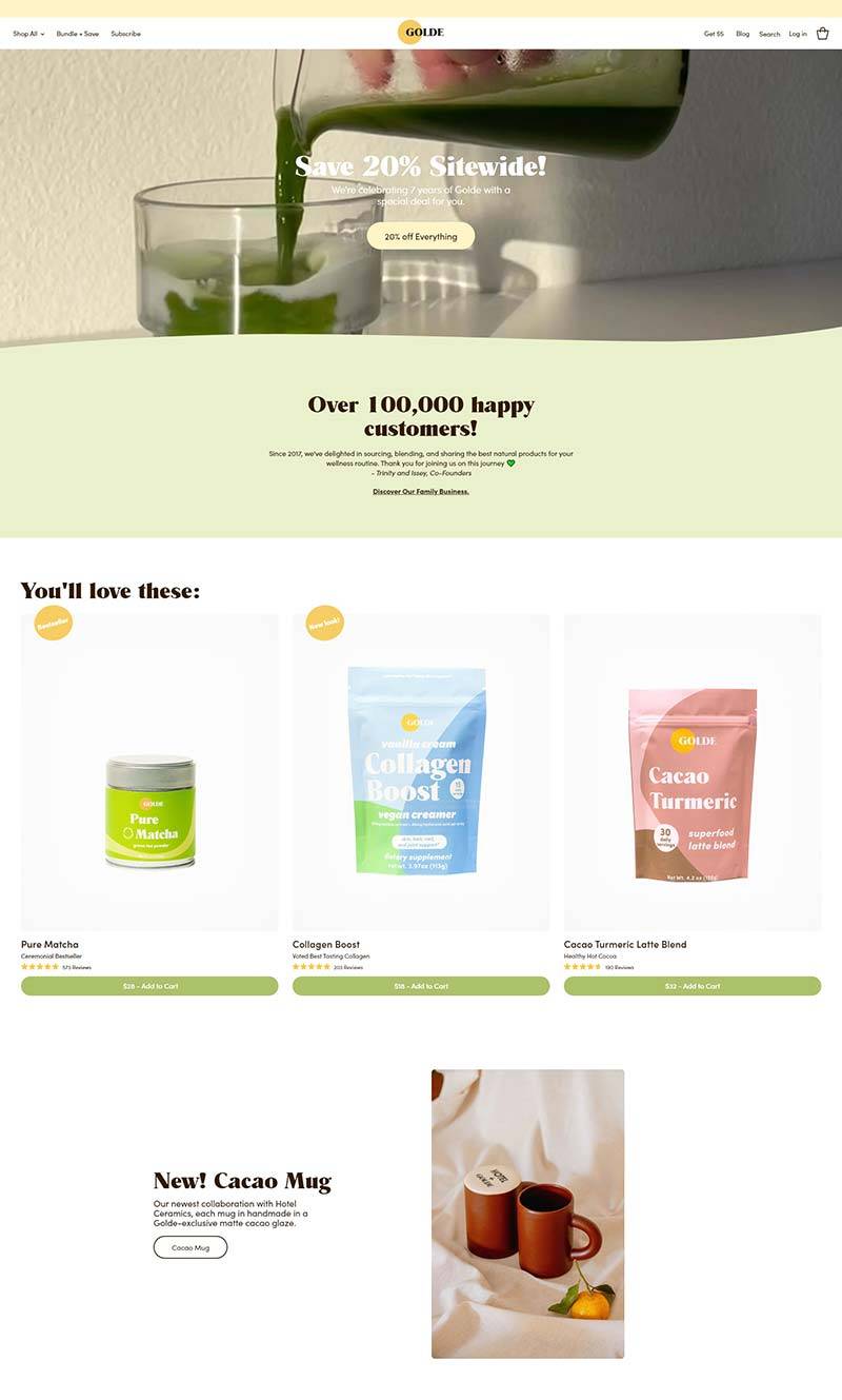 Golde 美国食品级护肤品牌购物网站
