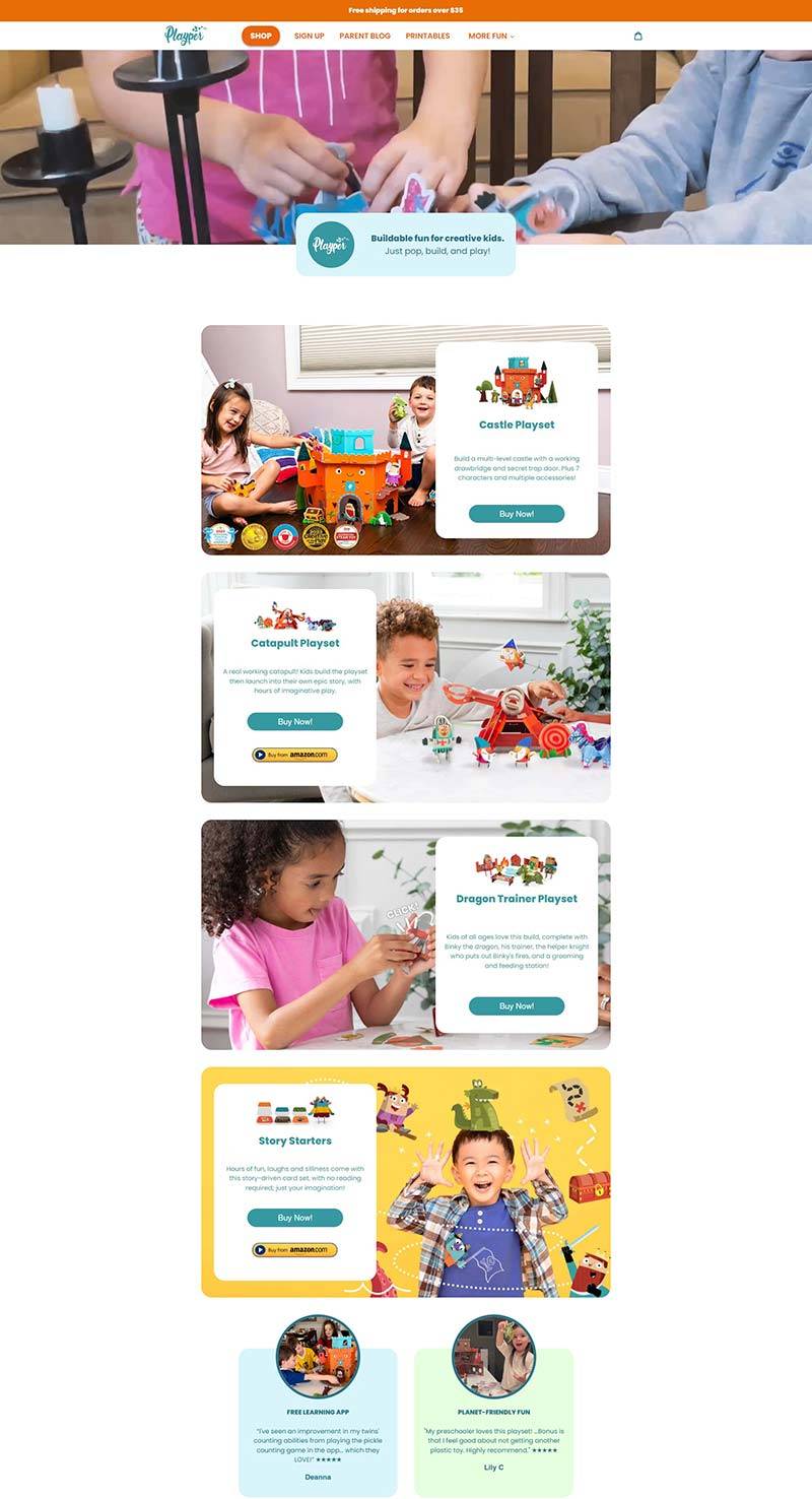 Playper 美国儿童玩具品牌购物网站