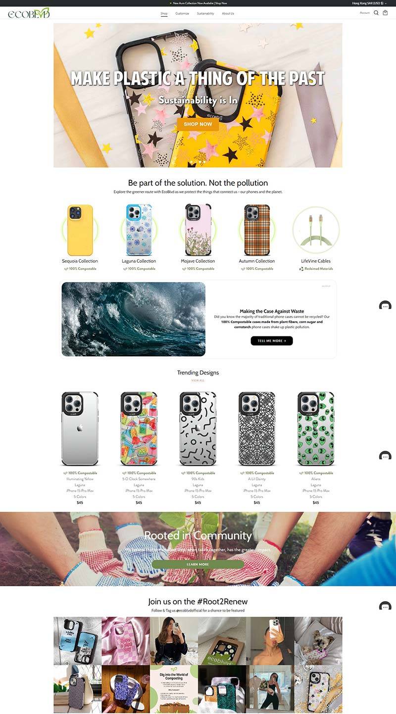 EcoBlvd 美国手机环保配件品牌购物网站