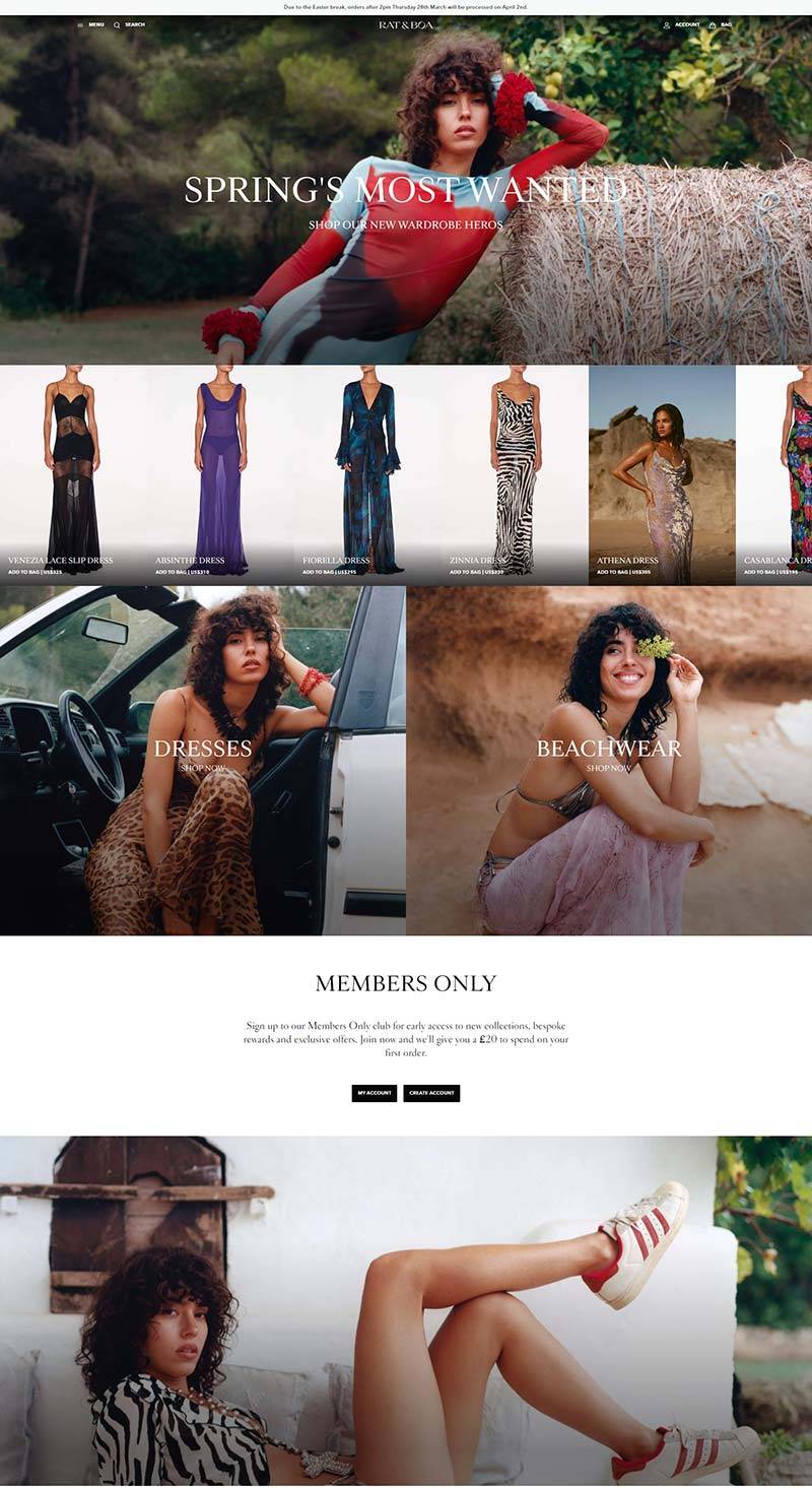 Rat & Boa 英国时尚奢华女装品牌购物网站