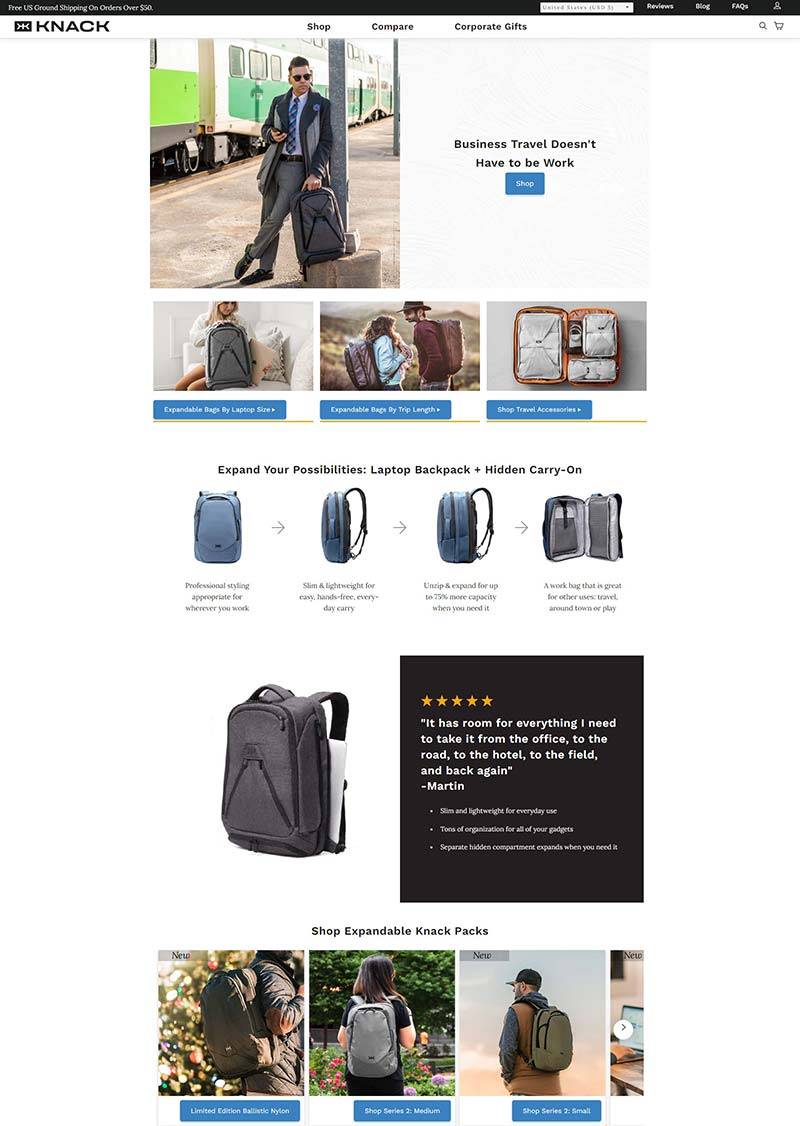 Knack Bags 美国专业多功能背包购物网站