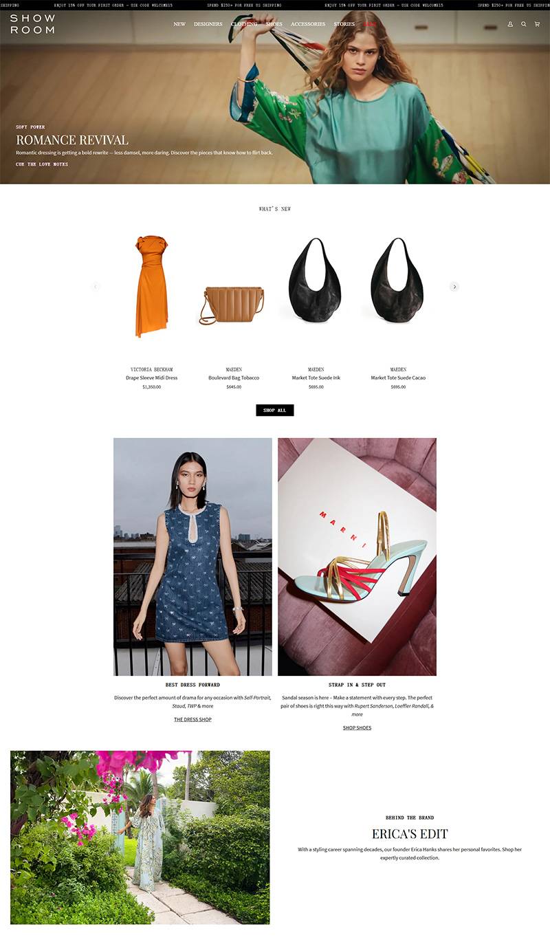 SHOWROOM 美国现代女装品牌购物网站