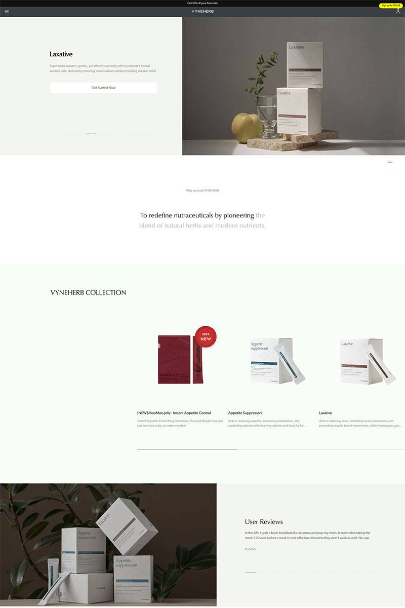 VYNEHERB 美国天然草本韩式美妆品牌购物网站