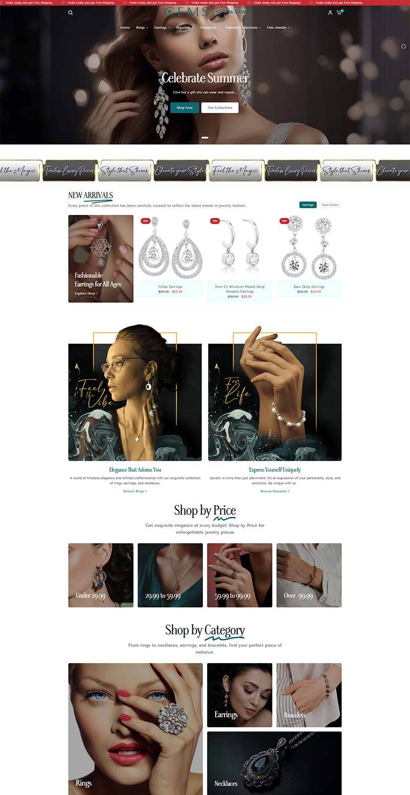 Gems by Ava 美国时尚珠宝饰品购物网站