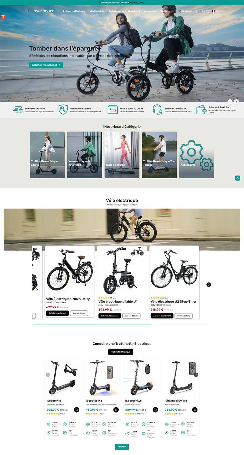 iHoverboard 法国电动自行车品牌购物网站