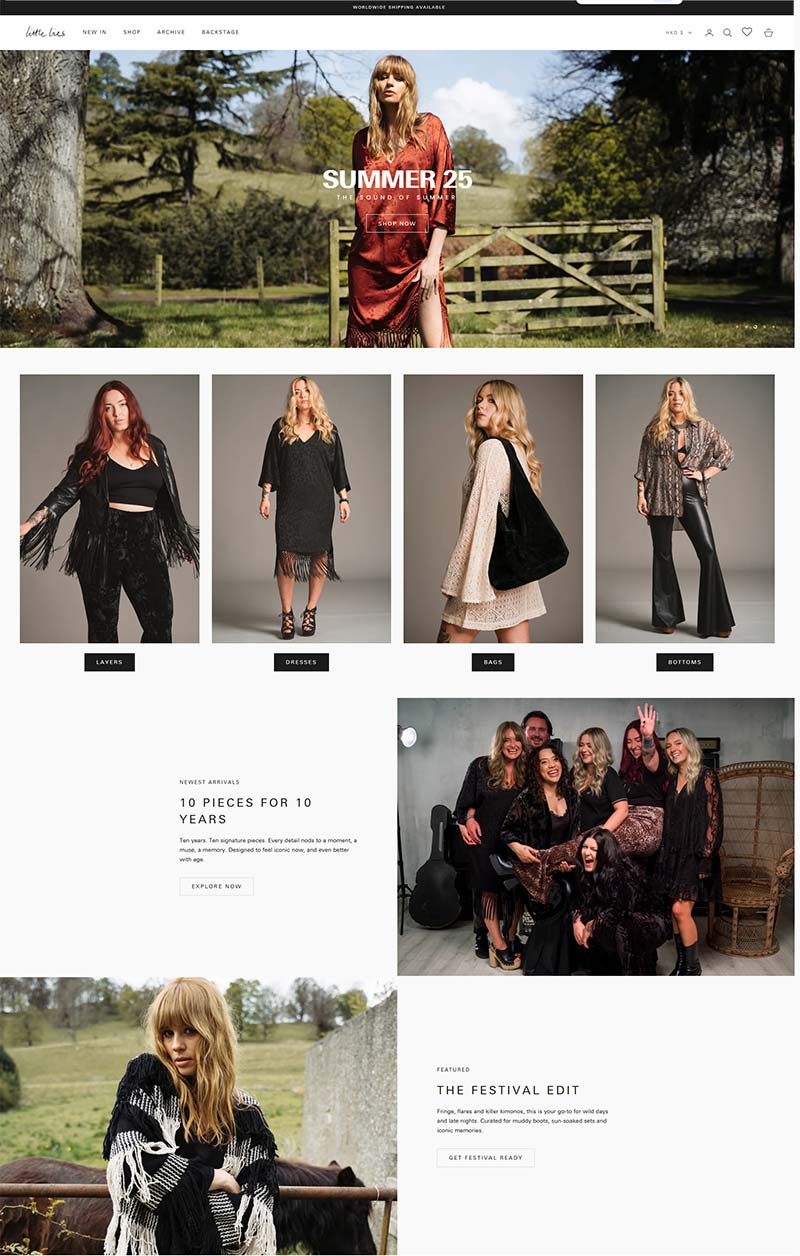 Little Lies 英国波西米亚时尚女装购物网站