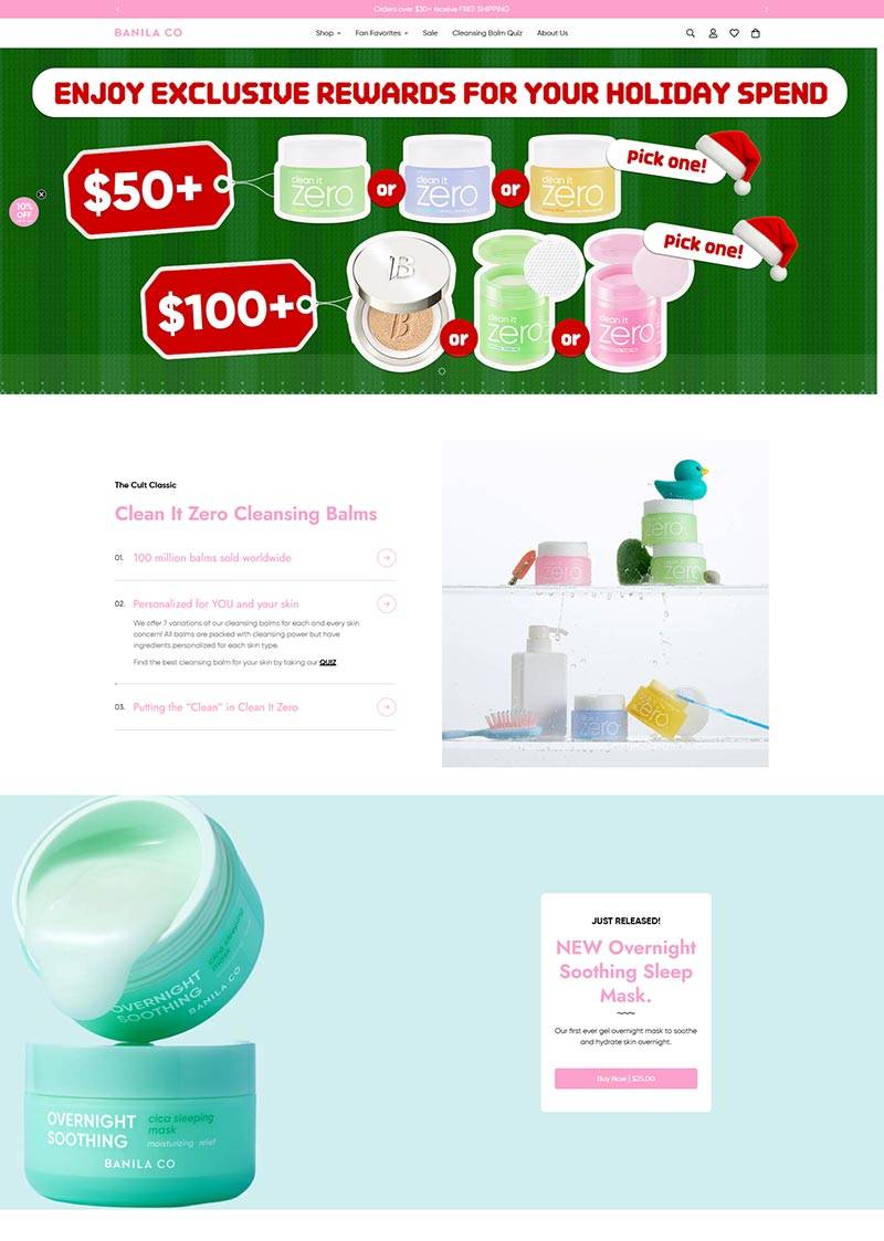 Banila Co 韩式清洁美妆护肤品牌购物网站