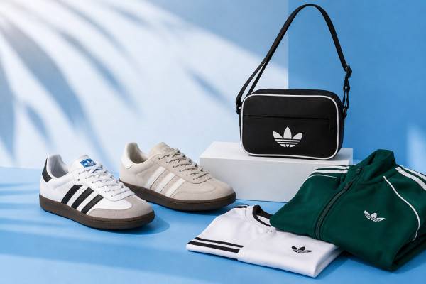 Adidas 美国官网现有潮流鞋服额外7折促销，新款三叶草单肩包$38