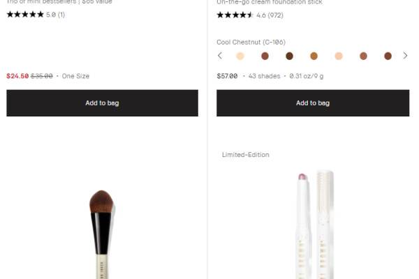 Bobbi Brown 官网折扣区无门槛7折,黑磁瓶粉底$20 橘子面霜套装$24