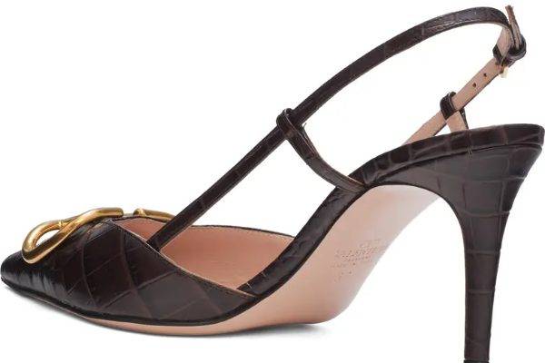 Nordstrom 现有 Valentino Vlogo 鳄鱼压纹高跟鞋5折，叠加额外8折优惠码 TheDoubleF