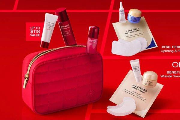 Shiseido 官网阶梯满赠，满$325享价值$376共12件豪礼，含正装防晒棒及时光琉璃套装，红腰子套装变相6折