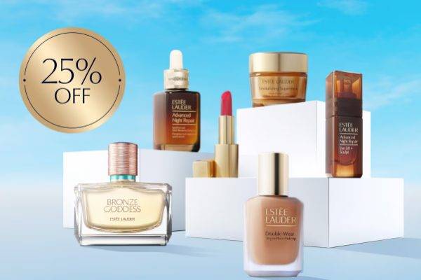 雅诗兰黛英国官网全场7.5折闪促，满£80送正装沁水妆前乳