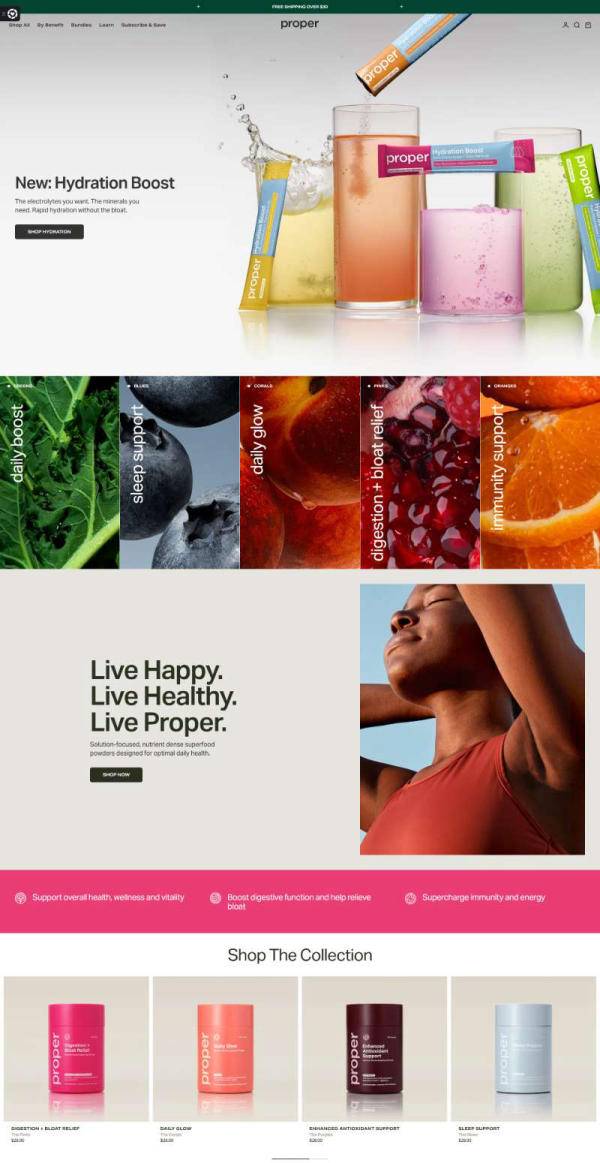 Proper Health 美国食品补充剂品牌购物网站