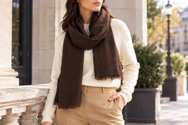 Nordstrom 官网现有 Vince 纯羊绒流苏围巾，售价$119