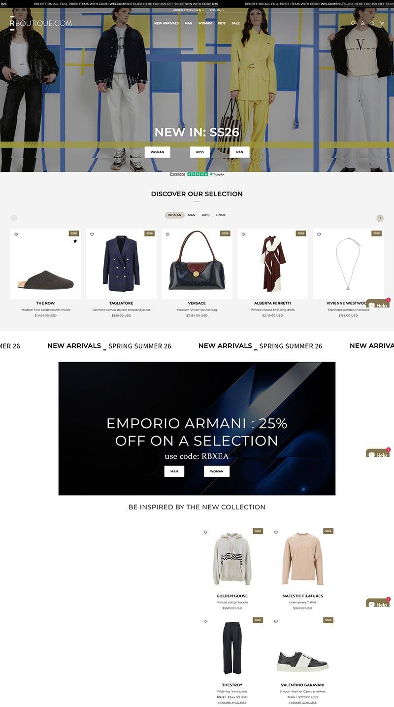 Rboutique 意大利时尚奢侈品购物网站