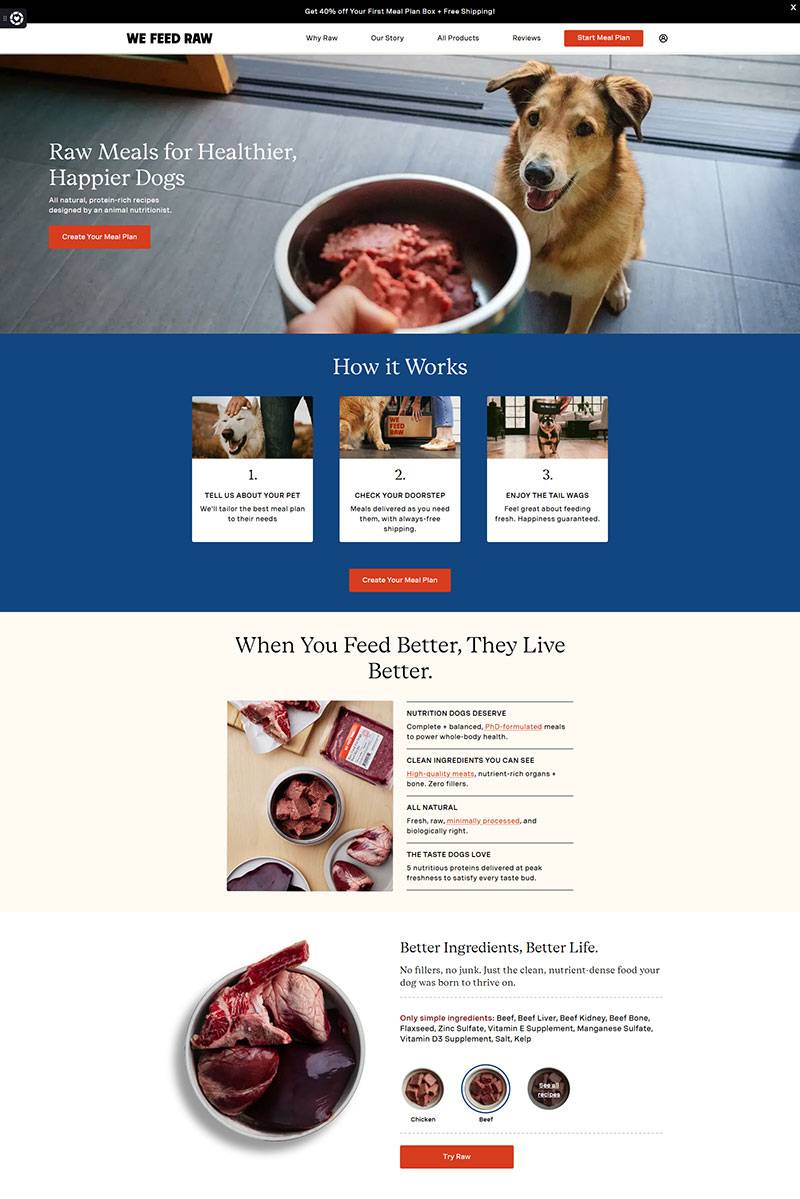 We Feed Raw 美国宠物肉食产品购物网站