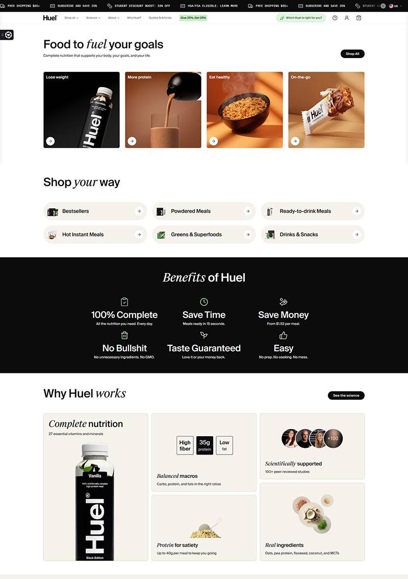 Huel US 美国即饮型代餐购物网站