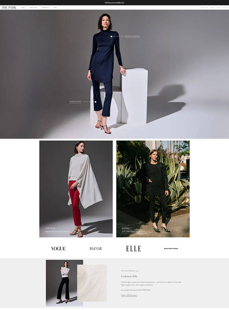 The Park Fashion 美国现代奢华女装品牌购物网站