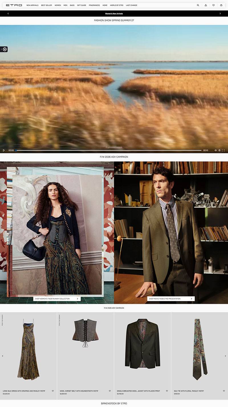 ETRO 法国奢华时尚服饰品牌购物网站