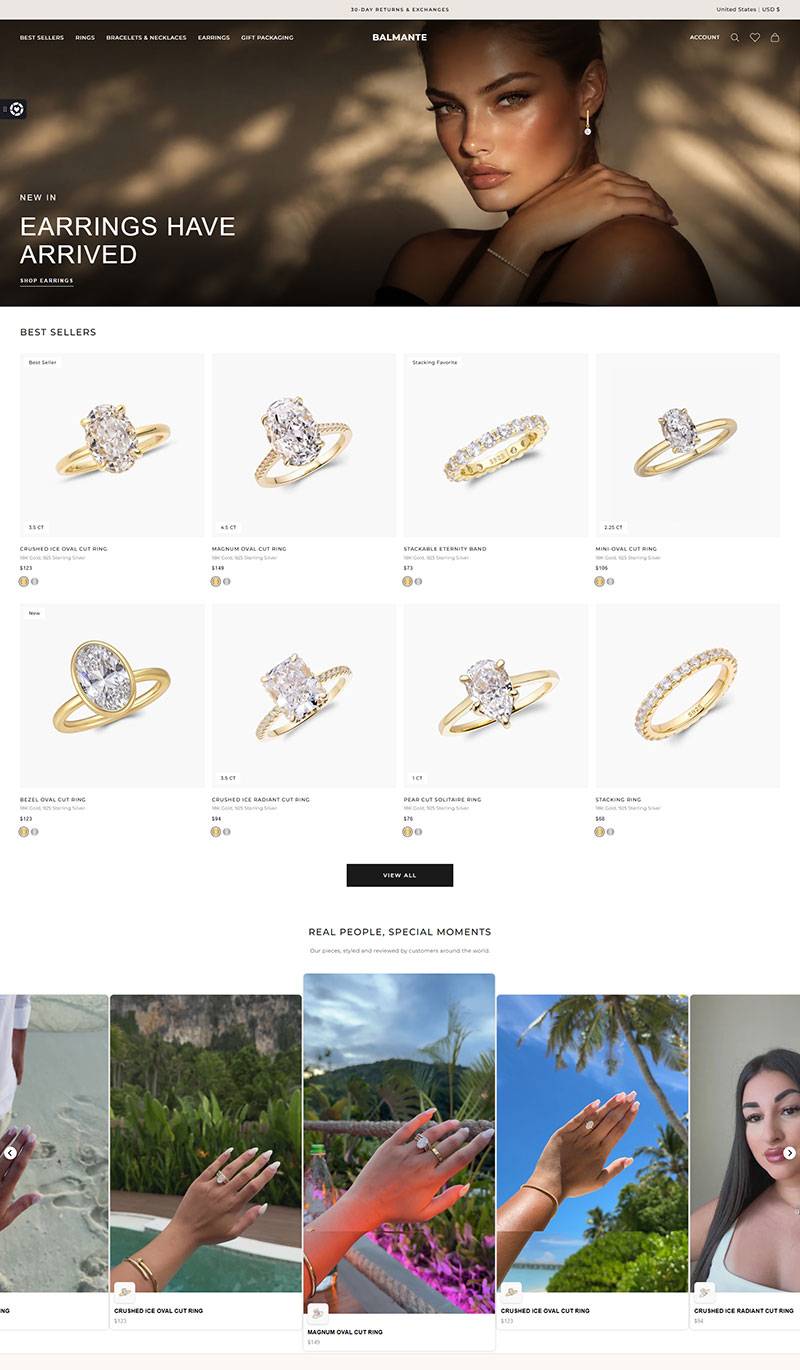 Balmante Jewelry 捷克现代珠宝品牌购物网站