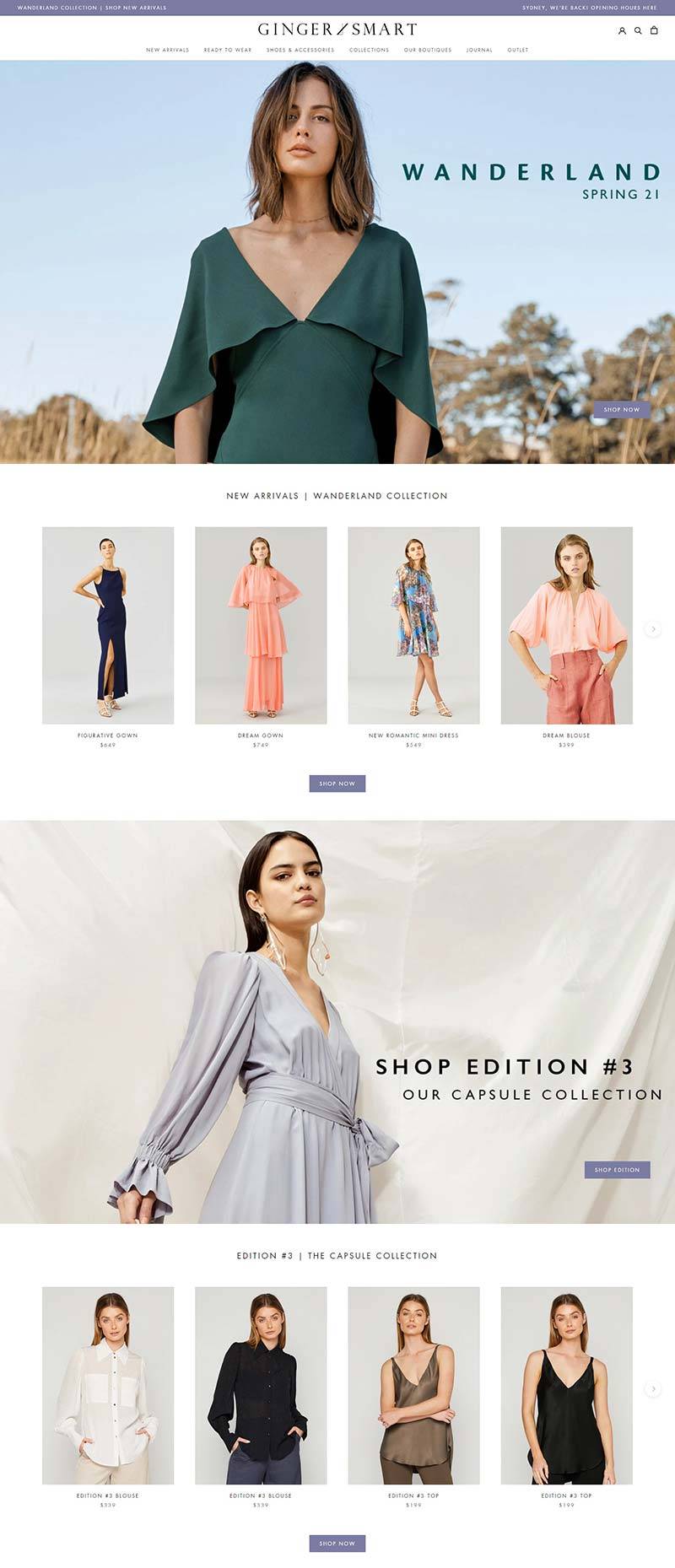 Ginger & Smart 澳大利亚女性服饰品牌购物网站物网站