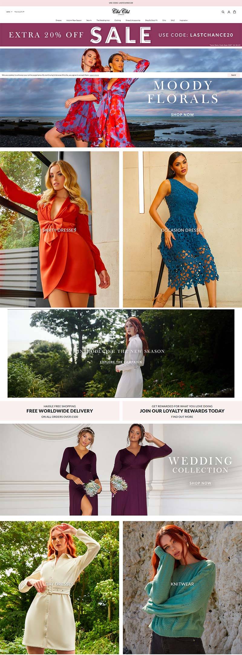 Chi Chi London 英国女性连衣裙品牌购物网站