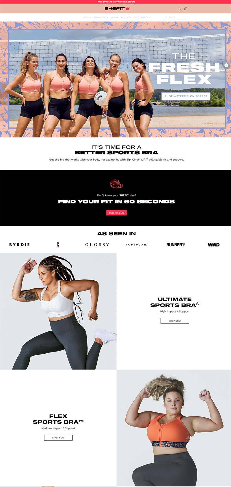 SHEFIT 美国运动文胸品牌购物网站