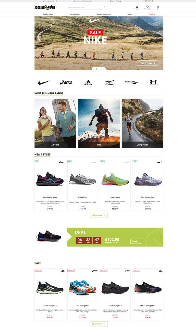 Jogging Point 英国跑步鞋品牌购物网站