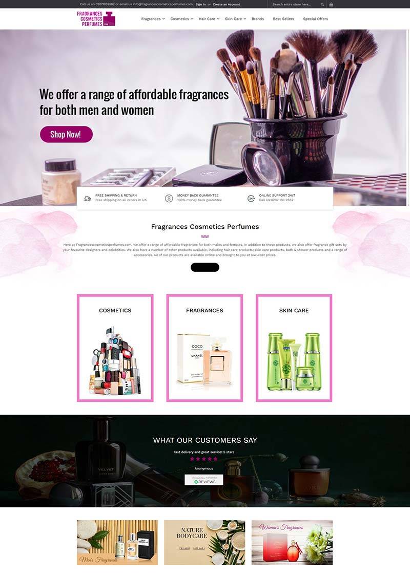 FragrancesCosmeticsPerfumes 英国香水护肤品牌折扣网站