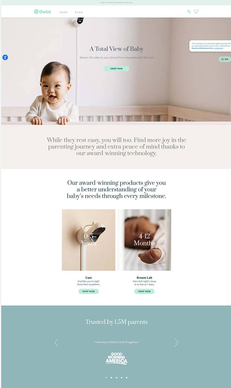 Owlet Baby Care 美国婴幼儿监控设备品牌购物网站