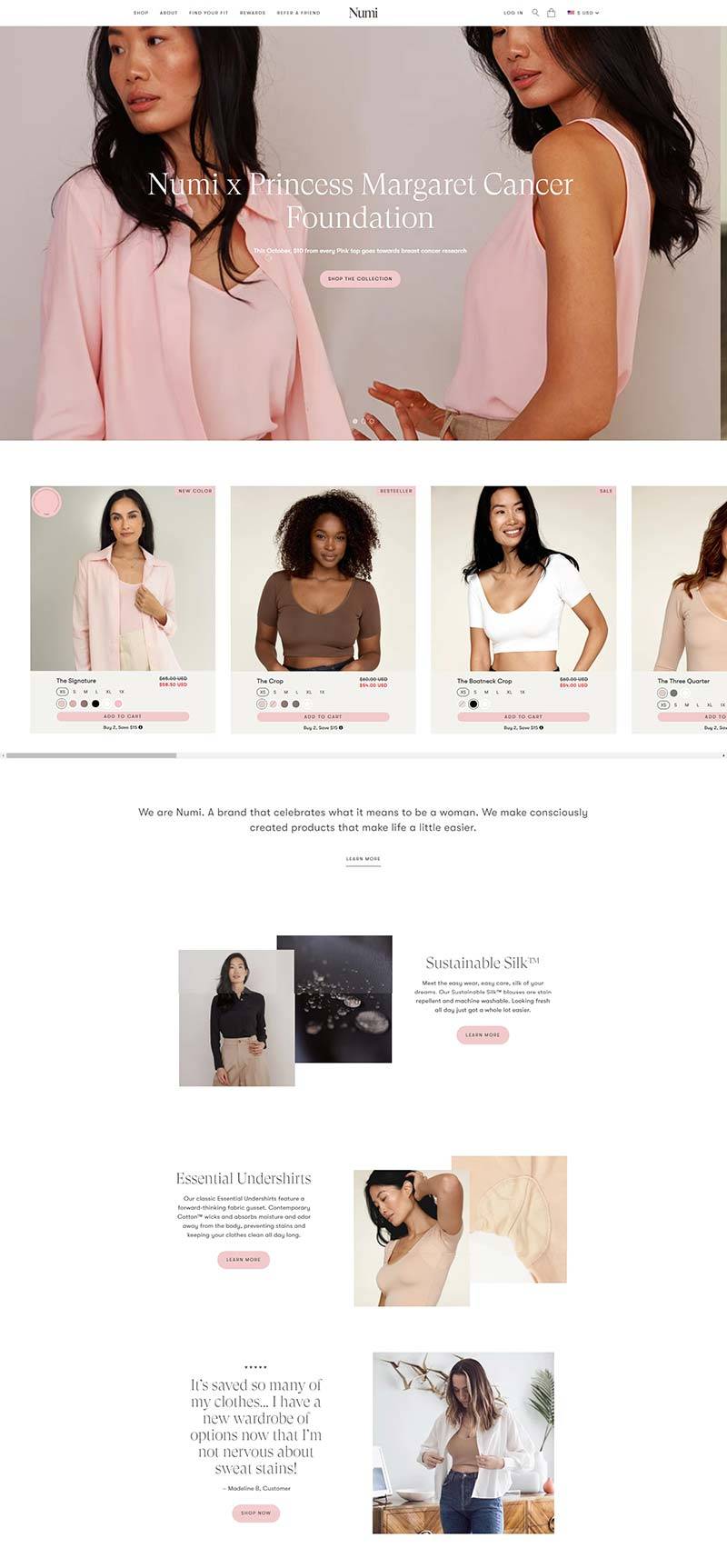 Numi 美国时尚纺织品服饰购物网站