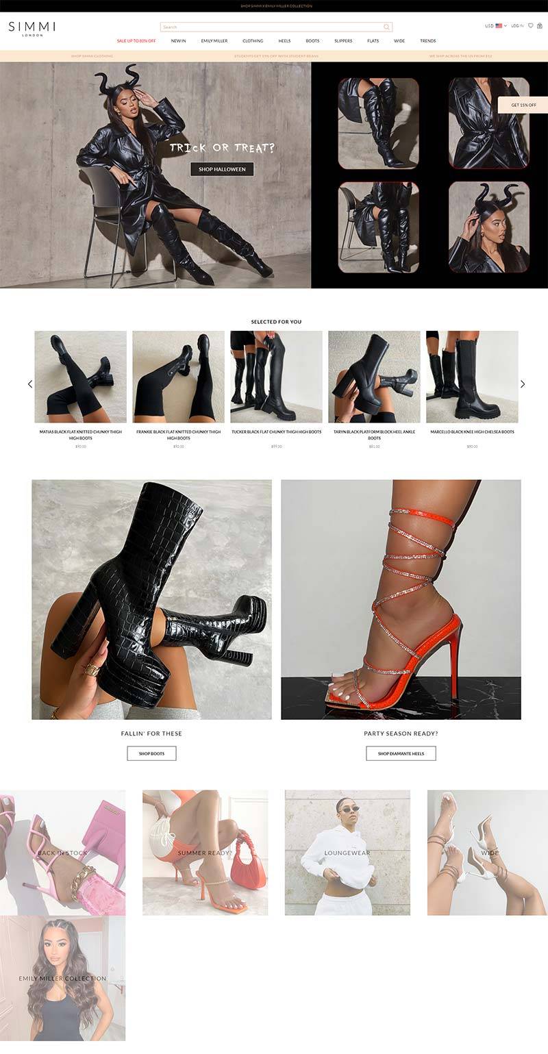 SIMMI 美国流行女鞋品牌购物网站