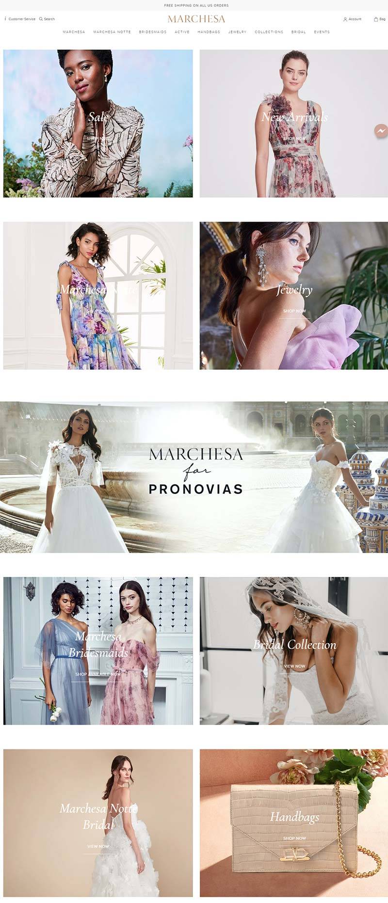 Marchesa 英国奢侈时装品牌购物网站