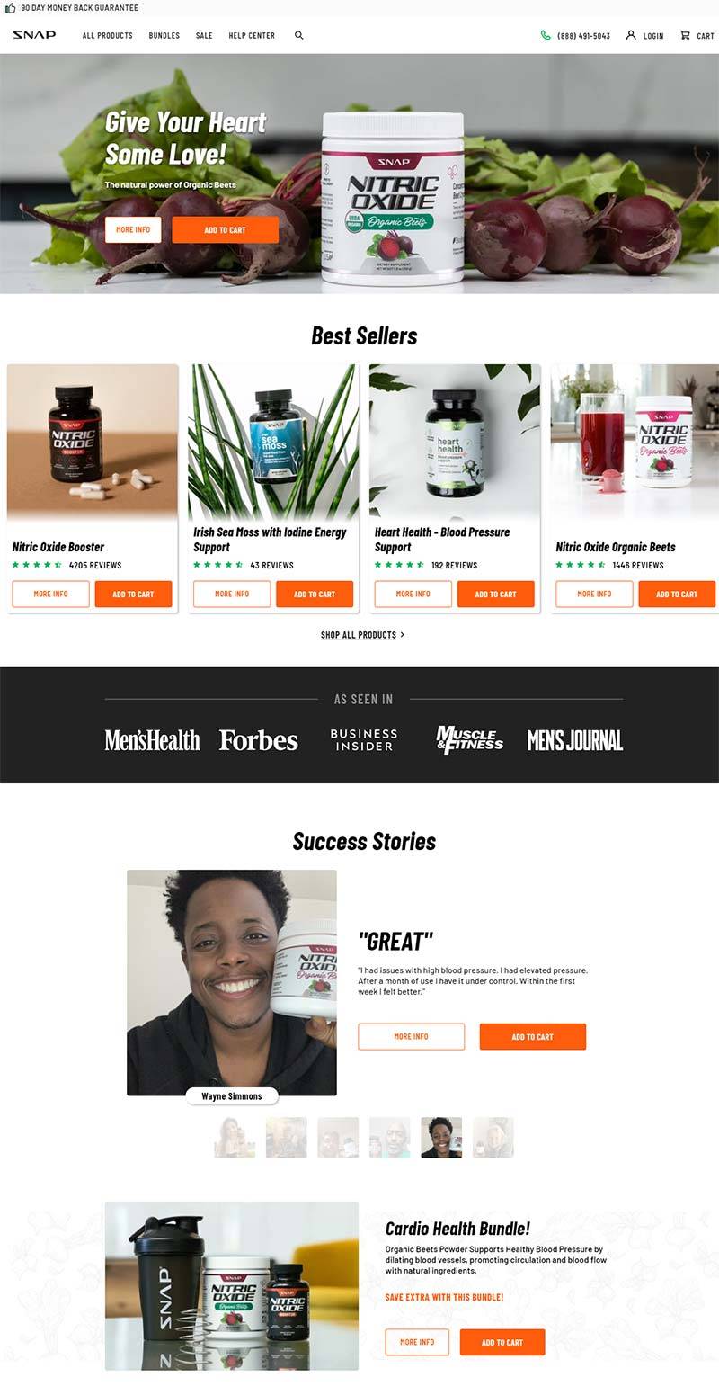 Snap Supplements 美国天然补充剂品牌购物网站