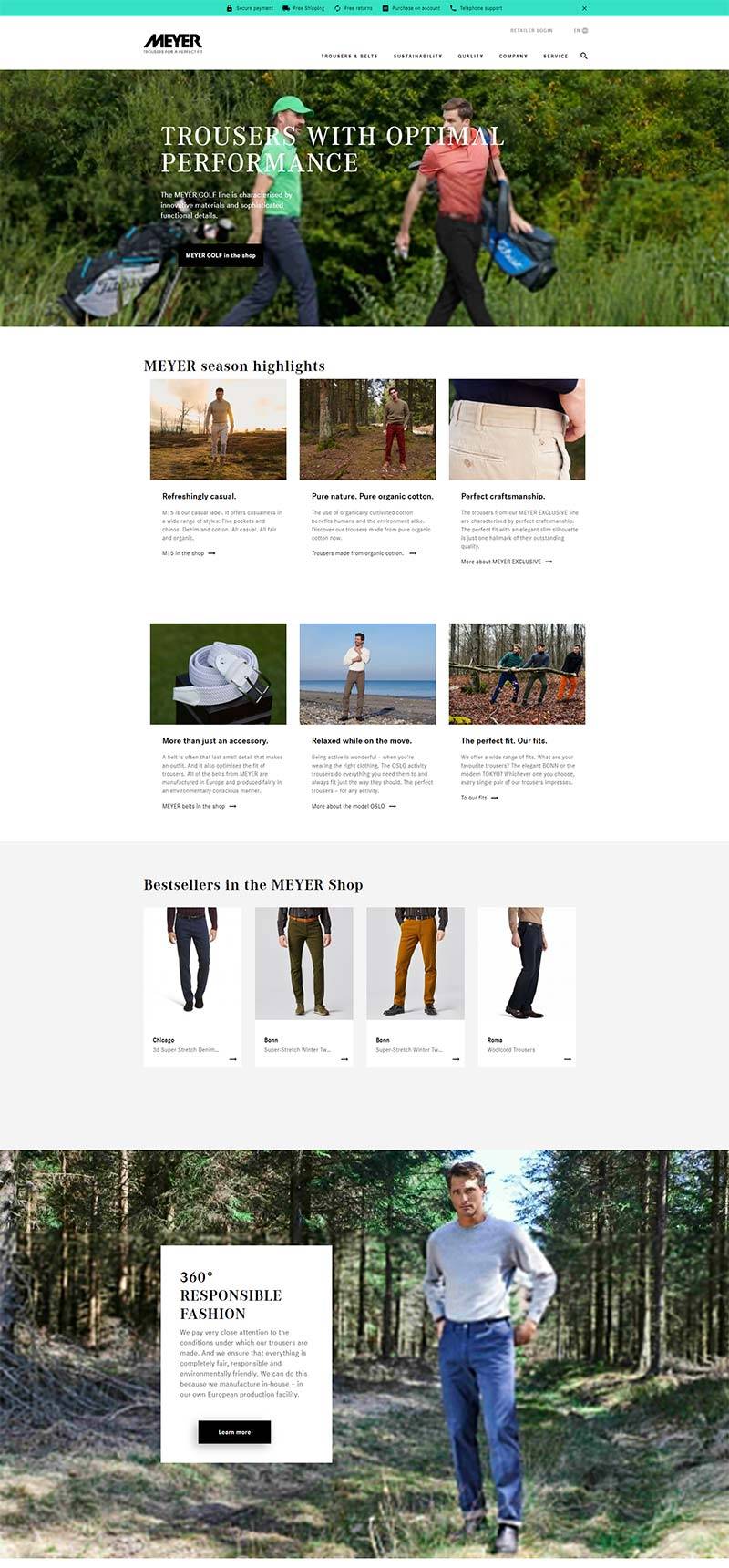 MEYER-HOSEN 德国男士裤装品牌购物网站