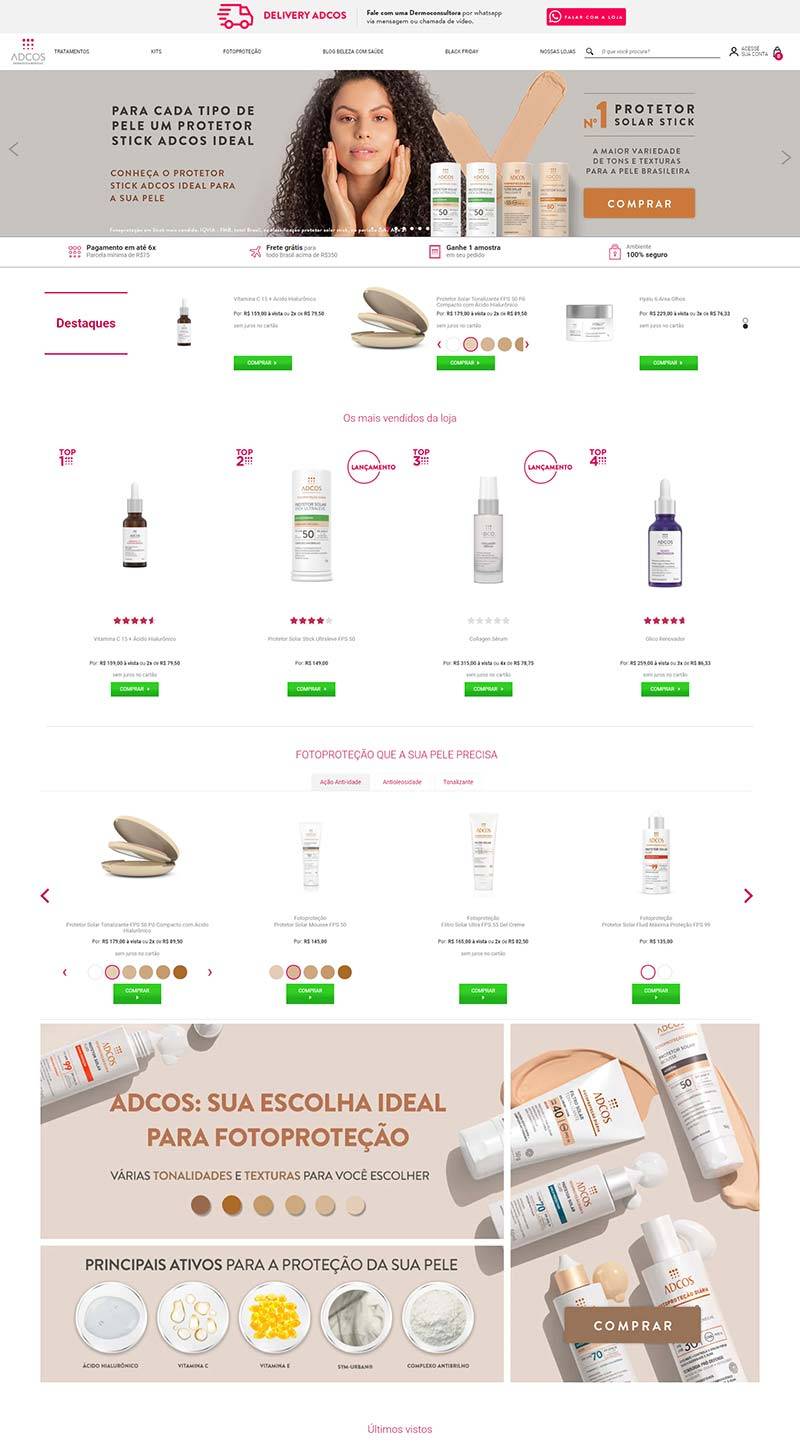 Adcos 巴西皮肤护理品牌购物网站