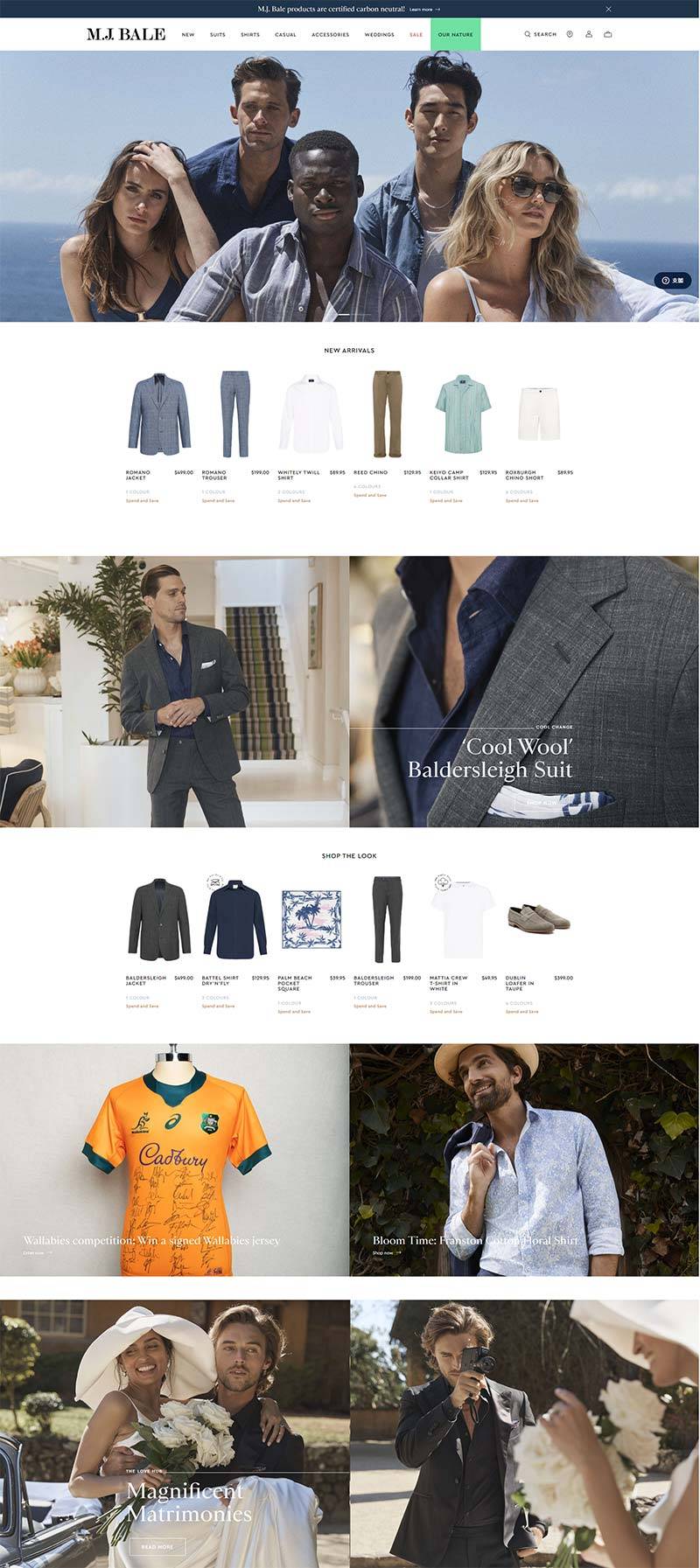 M.J. Bale 澳大利亚男装品牌购物网站
