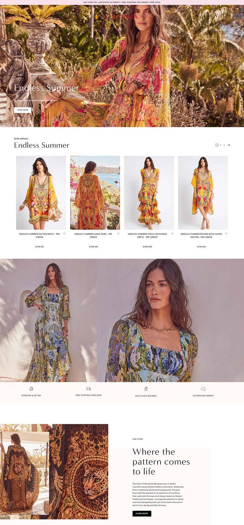 Czarina 澳大利亚印度风格服饰品牌购物网站