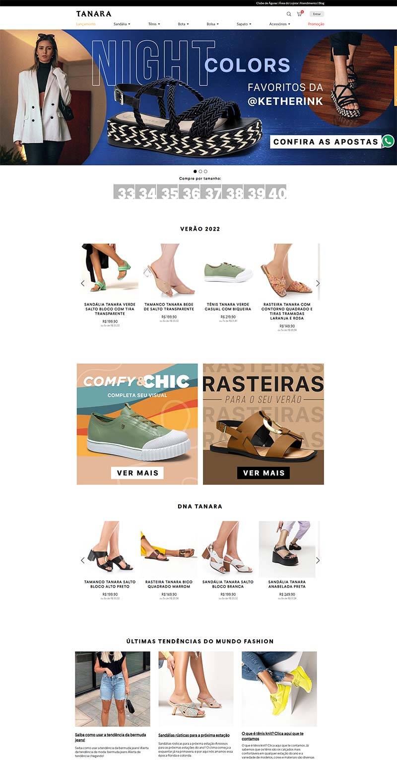 Tanara 巴西潮流女鞋品牌购物网站