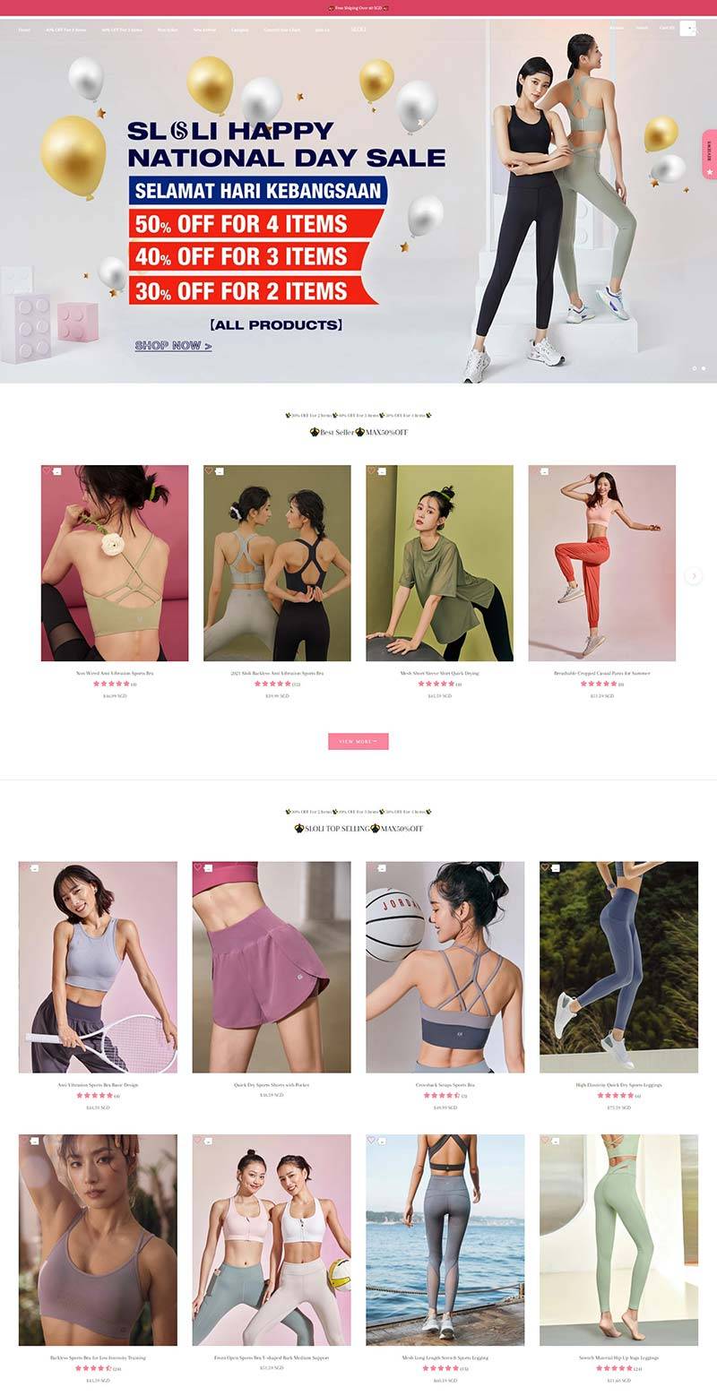 Sloli 中国时尚健身服饰品牌购物网站