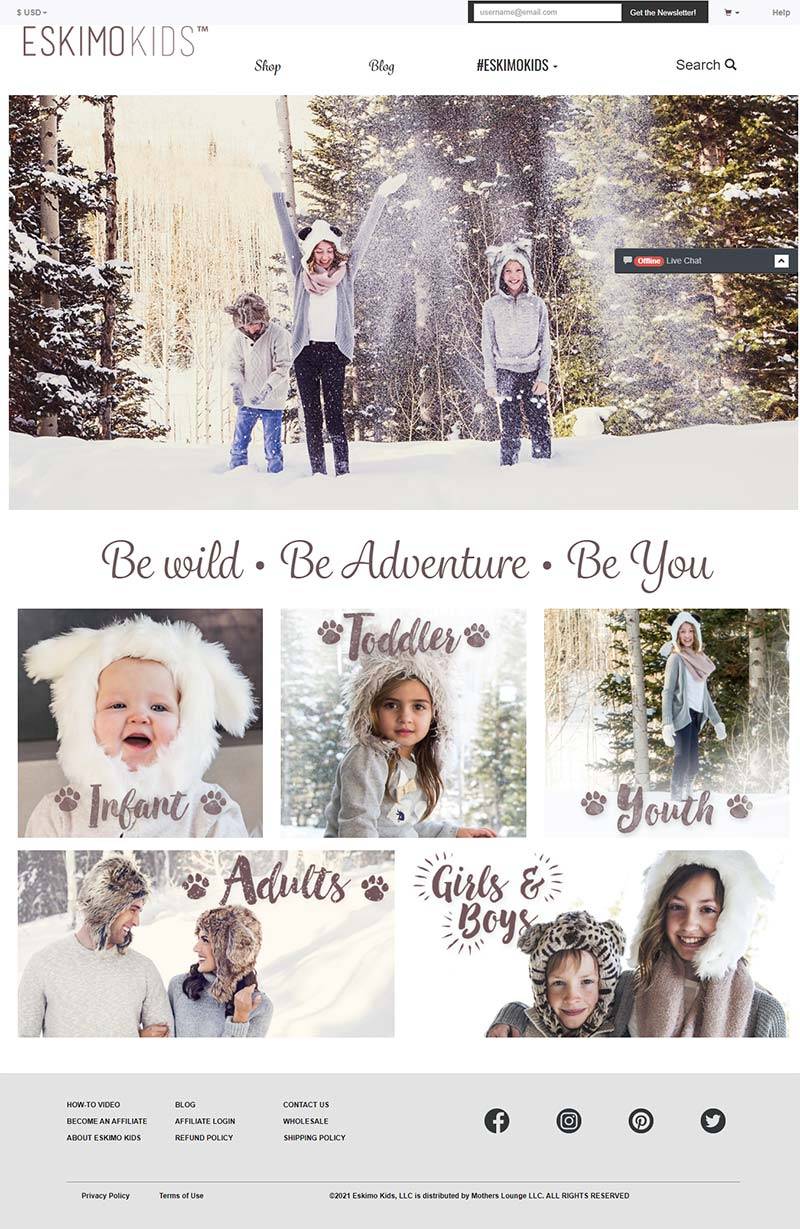 Eskimo Kids 美国时尚儿童帽品牌购物网站