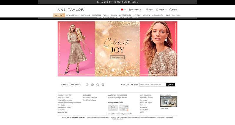 Ann Taylor 美国高档女装品牌购物网站