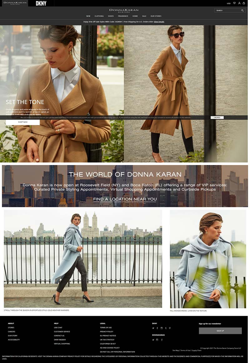 Donna Karan 美国高端女装品牌购物网站